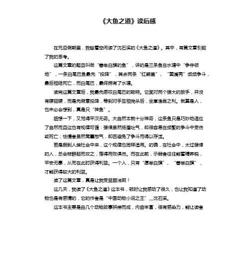 《大鱼之道》读后感