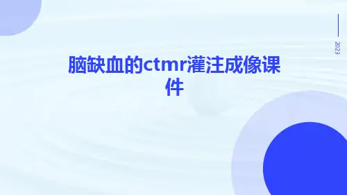 脑缺血的CTMR灌注成像课件