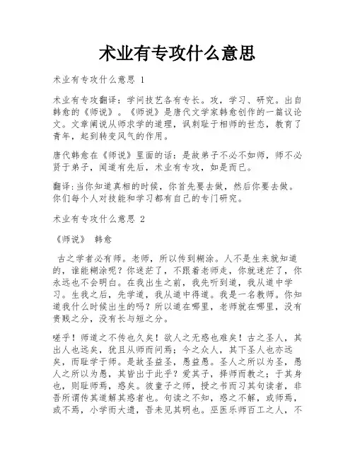 术业有专攻什么意思