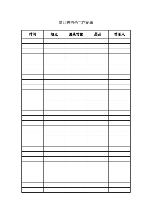 除四害消杀工作记录1
