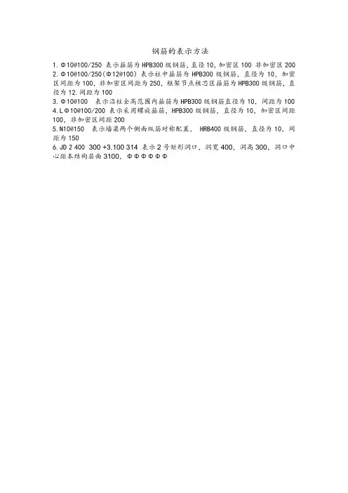 钢筋的表示方法
