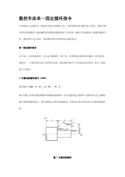 数控车床单一固定循环指令