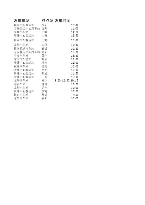 汽车车次