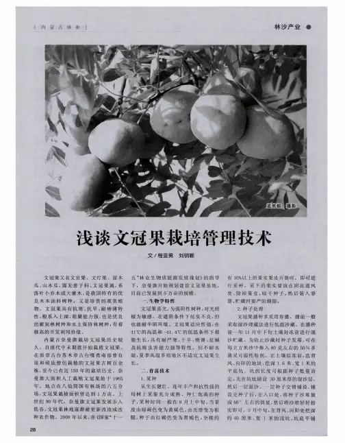 浅谈文冠果栽培管理技术