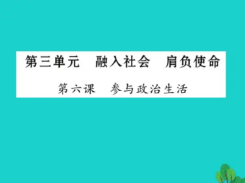 中考政治九年级第三单元融入社会肩负使命复习课件新人教版