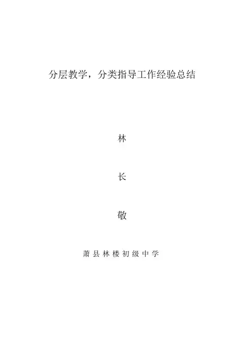 初中物理分层教学,分类指导工作经验总结