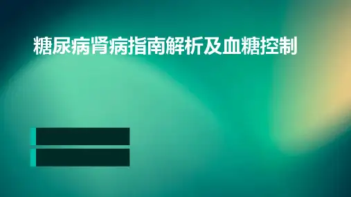 糖尿病肾病指南解析及血糖控制