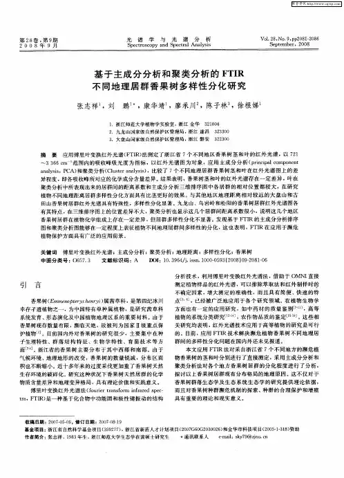 基于主成分分析和聚类分析的FTIR不同地理居群香果树多样性分化研究