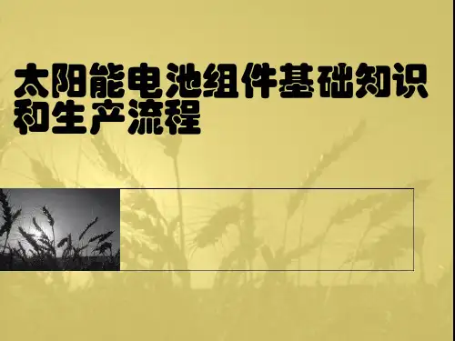 太阳能电池组件工艺流程介绍