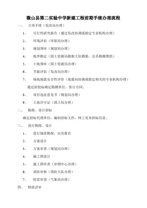 前期手续办理流程
