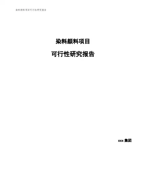 染料颜料项目可行性研究报告