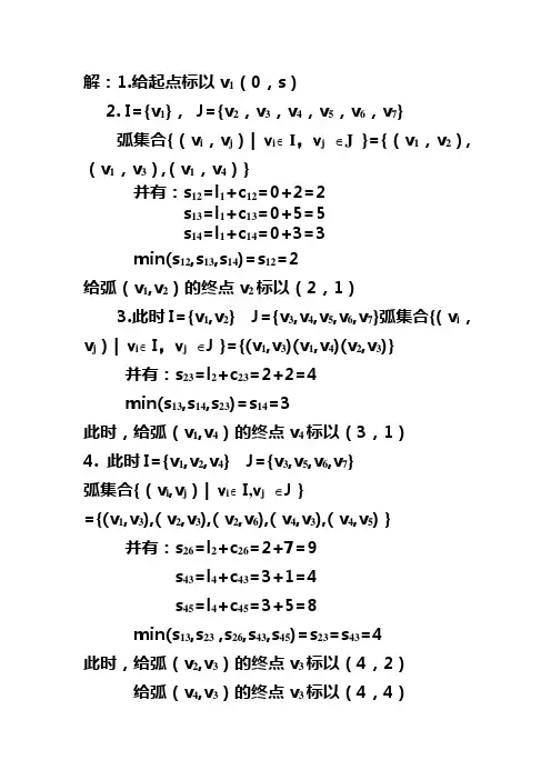 运筹学最短路例2解题步骤