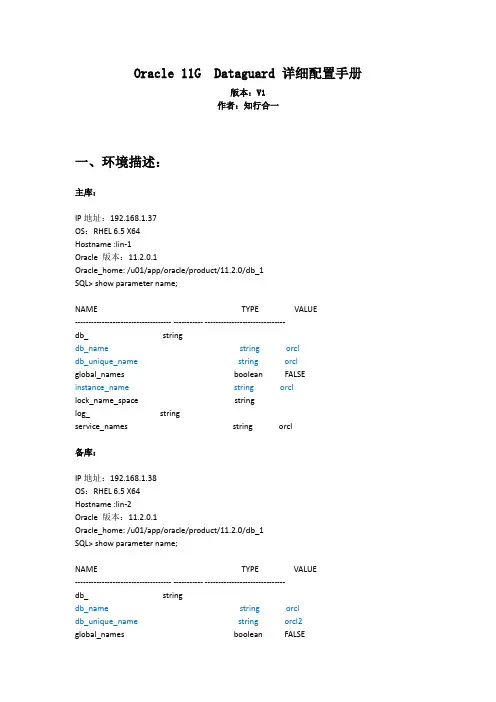 oracle-11g-Dataguard详细配置手册