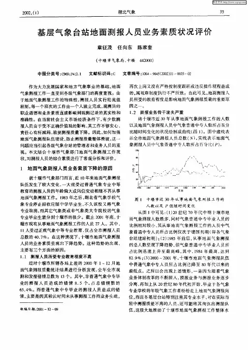 基层气象台站地面测报人员业务素质状况评价