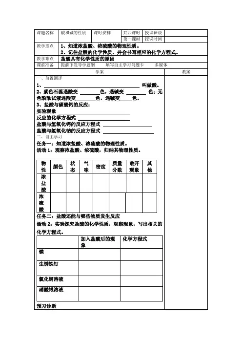 酸的性质教学案