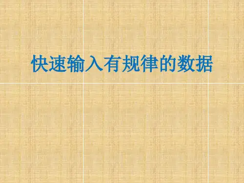 【课件】信息技术快速输入有规律的数据