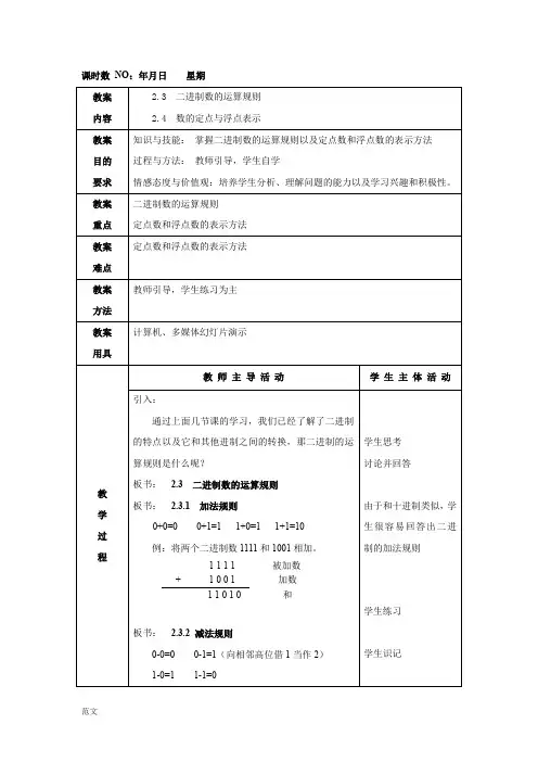 二进制运算规则 2