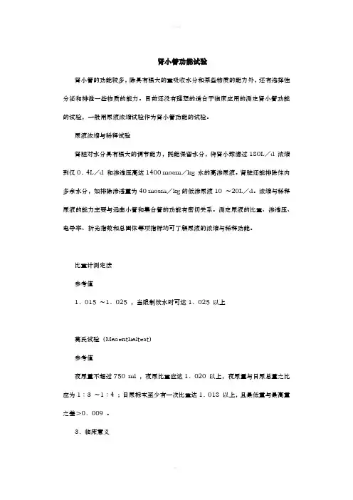 《肾小管功能试验》word版