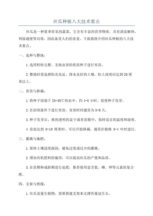 丝瓜种植八大技术要点