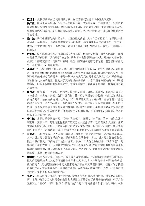 古代文学史名词解释