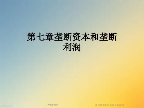 第七章垄断资本和垄断利润
