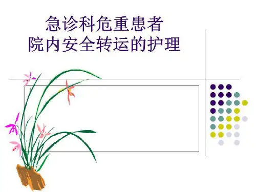 急诊科危重患者院内安全转运的护理 PPT课件