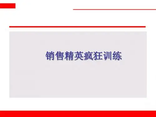 销售精英疯狂训练营