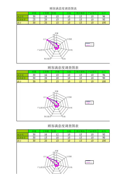 雷达图模板4-顾客满意度调查表图