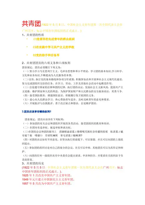 共青团工作要点