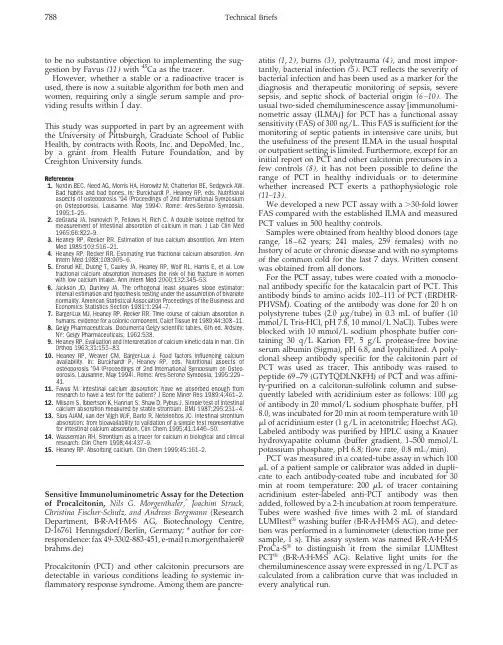 Sensitive Immunoluminometric Assay for the Detection of Procalcitonin