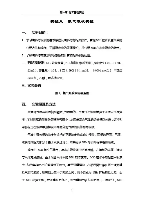 NH3吸收实验指导书