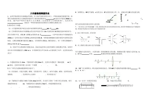 八年级物理寒假作业