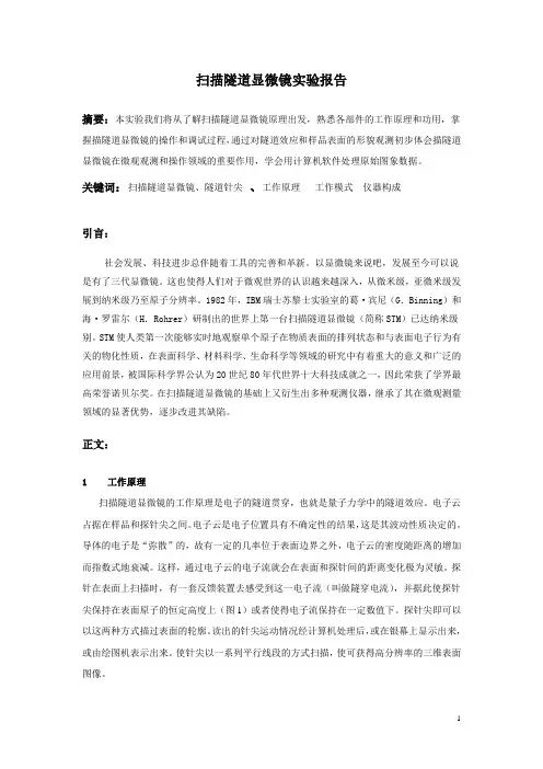 近代物理实验-扫描隧道显微镜实验报告