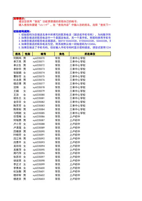 201275010759【245】浙江东阳市网上公布名单帐号表0704