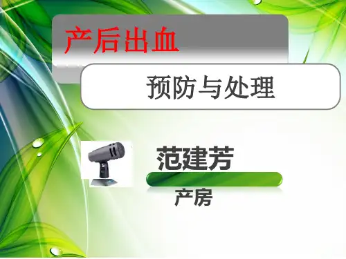 【最新】产后出血预防与处理指南ppt模版课件
