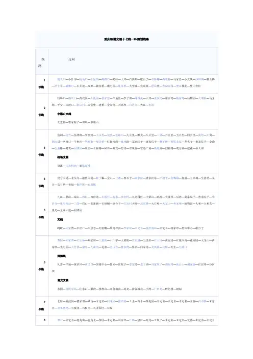 重庆轨道交通十七线一环规划线路