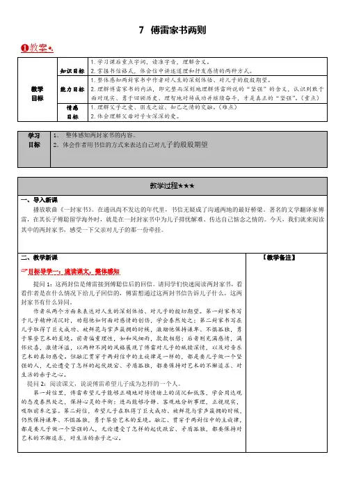 7.傅雷家书两则