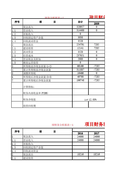 投资项目财务数据分析方案21