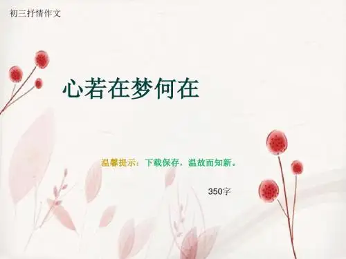初三抒情作文《心若在梦何在》350字(总6页PPT)