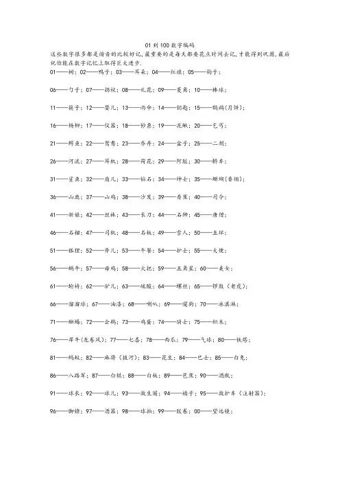 数字记忆--数字编码