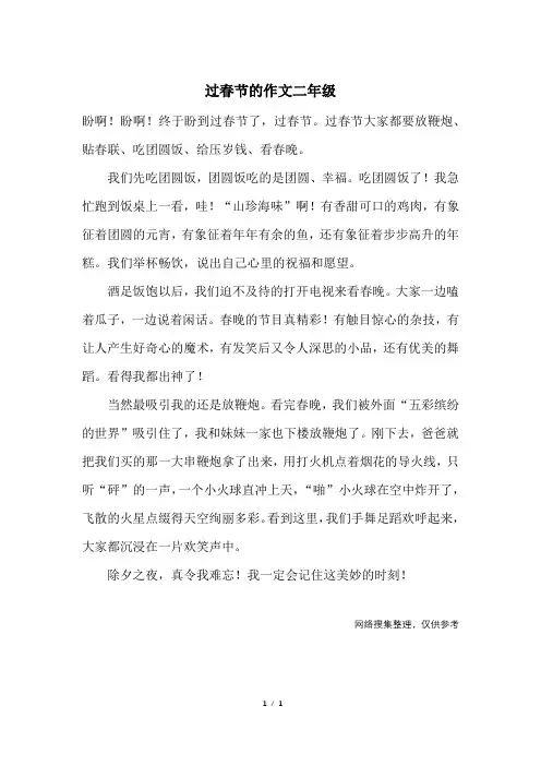 过春节的作文二年级