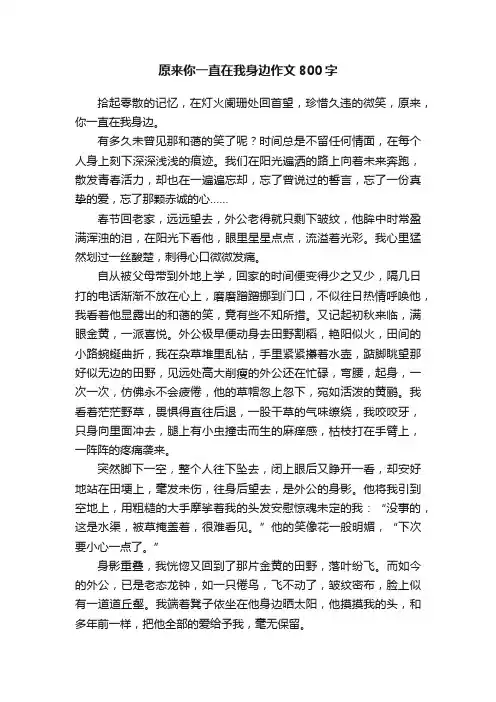 原来你一直在我身边作文800字