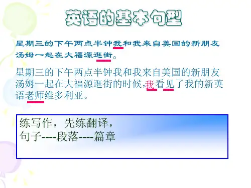 英语五种基本句型新授课,相关翻译练习