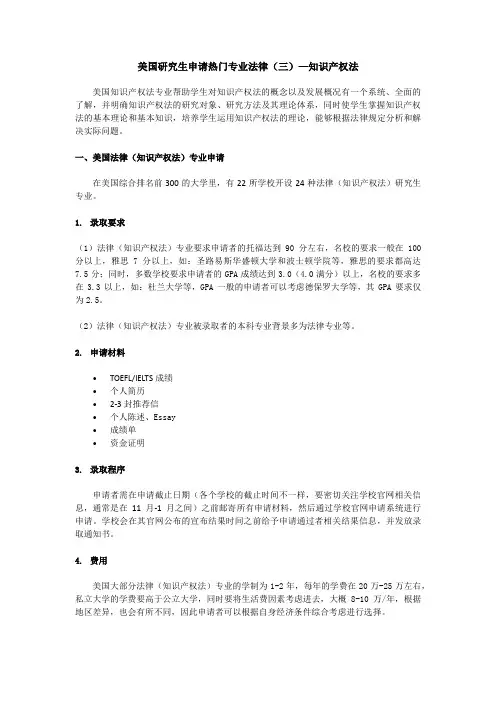美国知识产权法专业