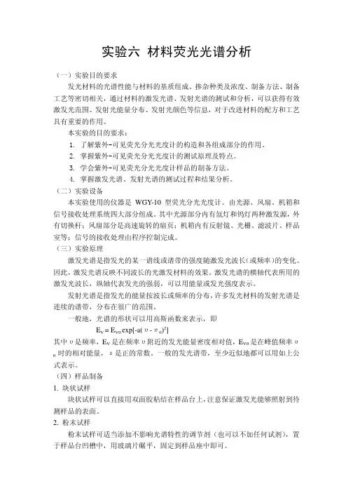 材料荧光光谱分析