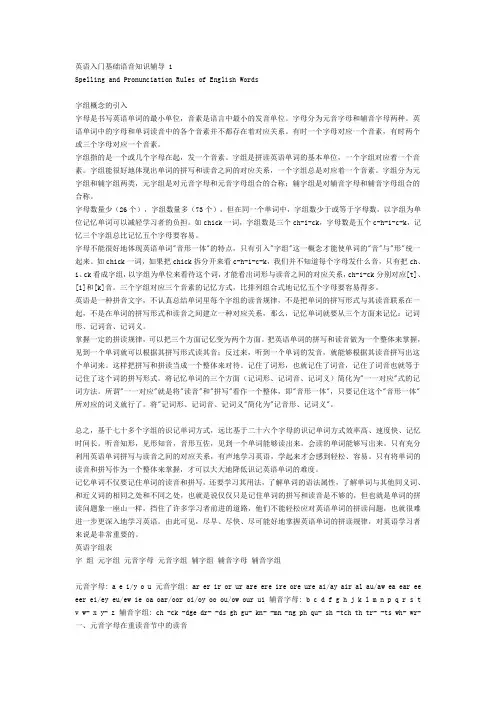 英语入门基础语音知识辅导 1