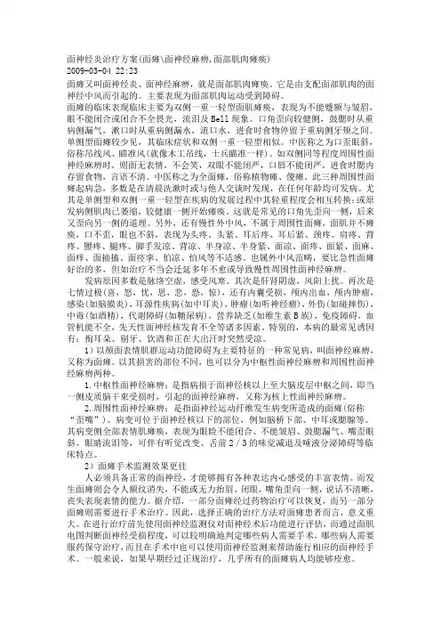 面神经炎治疗方案