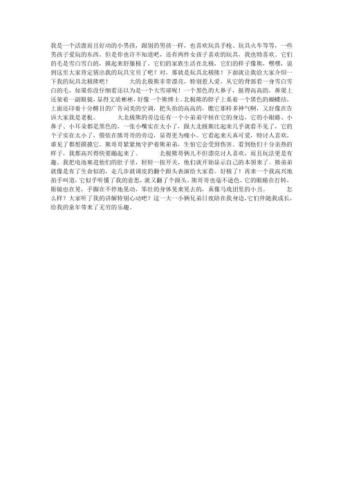 玩具“北极熊”作文