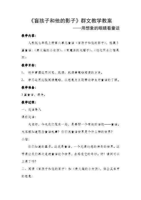《盲孩子和他的影子》教案