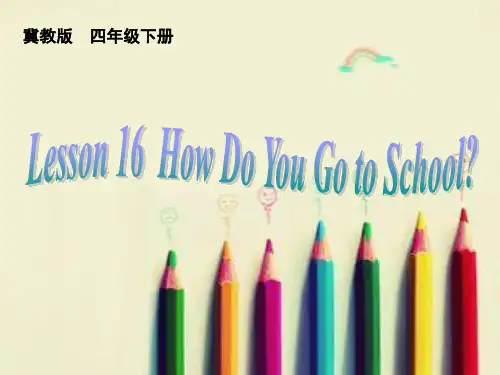 最新英语冀教版小学四年级下册Lesson 16 How Do You Go to School优质课课件